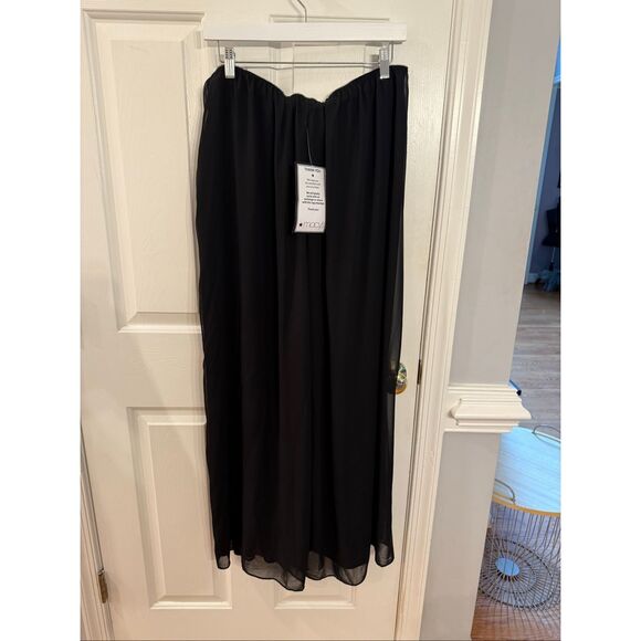 Alex Evenings Black Basic Straight Leg Chiffon Wide Leg Formal Pants sz 2X NWT - Picture 6 of 7